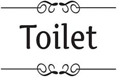 Bestjybt DIY Removable Washroom Toilet Bathroom WC Sign Door Accessories Wall Sticker Home Decor (Toilet)