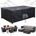 SIRUITON Garden Furniture Covers ,180x120x74cm Waterproof with Air Vent, Patio Furniture Cover for outside Rectangle/Rectangular Table and Chair Set, rattan furniture set,Heavy Duty Oxford Fabric