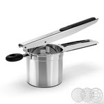 Potato Ricer,Ricer,Potato Masher Stainless Steel with 3 Interchangeable Fineness Discs,Spaetzle Maker Creates Smooth Creamy Mashed Potato,Vegetables and Baby Food.