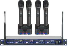 VocoPro UHF580510 Professional Rechargeable 4-Channel UHF Wireless Microphone System