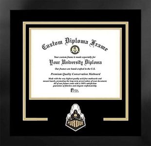 Campus Images NCAA Purdue Boilermakers Unisex Spirit Diploma Manhattan Black Frame with Bonus Campus Images Lithograph, Black, One Size