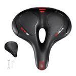 YOUNGDO Bicycle Saddle, Gel Bicycle Seat, Soft, Comfortable, Breathable, Shock-Absorbing, Ergonomic Bicycle Saddle with Waterproof Cover