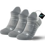 Coolmax Compression Running Socks Cushioned Trainer Socks No Show Anti-Blister Ankle Compression Socks Hiking Socks Athletic Socks for Men Women (3 Pairs)