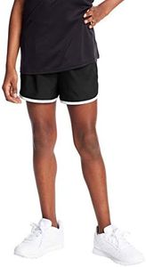 C9 Champion Girls' 2" Woven Running Shorts, Ebony/True White, M