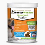 ThunderWunders Hemp Dog Calming Chews - Anxiety Supplement with Hemp Seed and Oil, Thiamine, L-Tryptophan, Melatonin and Ginger (Relieve Stress from Separation, Storms, Fireworks & Travel- 60ct)