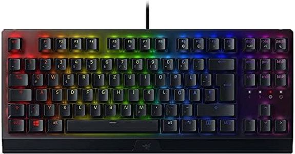 Razer BlackWidow V3 Tenkeyless (Green Switch) - Mechanische Gaming-Tastatur ohne Ziffernblock (Klickende Mechanische Switches, Kompakt, Voll Programmierbare Tasten) QWERTZ DE-Layout | Schwarz