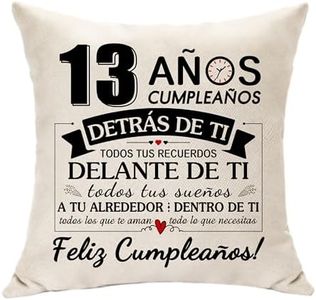 Hasodeo Regalo para Niña y Niño de 13 Años Funda de Cojín Decoración 13 Cumpleaños Regalos para Nieta Nieto Hija Hijo Feliz 13 Cumpleaños Recuerdo 45 x 45 cm (13 años)