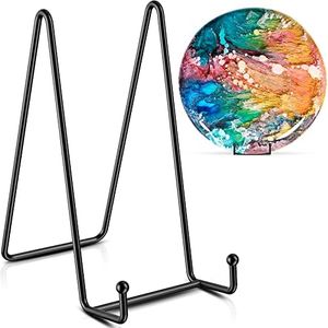 TR-LIFE 8 Inch Large Plate Stands for Display - Plate Holder Display Stand + Metal Frame Holder Stand for Picture, Decorative Plate, Platter, Book, Photo Easel (2 Pack)