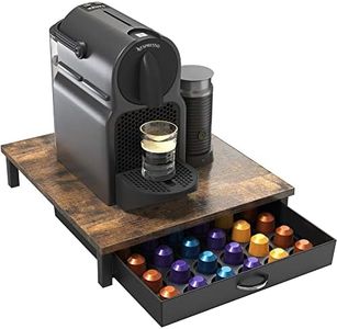 DecoBrothers Original Pod Holder Drawer, 42 Nespresso Capsule Organizer, Rustic Brown