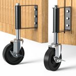 HOLKIE Heavy Duty gate casters for Gates, Fences, Yards, Farms, Built-in Spring Shock Absorbing Cushioning, Swivel gate Wheels, 220lbs Load Capacity (per Wheel)