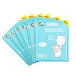 Porta Hygiene Disposable Toilet Seat Covers: Convenient Travel Size Toilet Liners, Flushable, Individually Packed, 100% Biodegradable, Great for Kids and Adults, Potty Training, 60 Pack XL