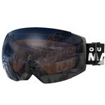 OutdoorMaster Ski Goggles PRO - Frameless, Interchangeable Lens Snow Goggles for Men & Women - 100% UV Protection (Black Frame VLT 23.5% Orange Len with REVO Silver and Free Protective Case)