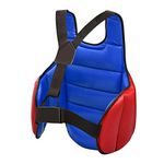 kowaku Reversible Karate Guard Chest Protector Body Boxing Mma Taekwondo Protector Vest for Unisex Kids Sparring Training Martial Arts Sanda, Red Blue S