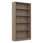 Bush Furniture Universal Tall 5 Shelf Bookcase in Ash Gray