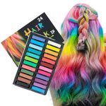 ARROLLIANT Temporary Hair Chalk Washable Hair Color Safe for Kids And Teen For Halloween Cosplay Party Girls Gift Kids Toy Birthday Christmas Gifts For Girls - 24 Bright Colors