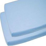 Sasma Home - 2 x Cot Fitted Sheets 120x60cm - 100% Cotton, Soft breathable baby cot sheets (Blue)