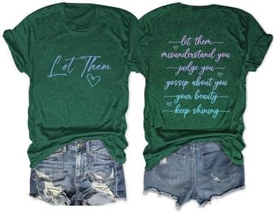 Let Them Misunderstand You T Shirts Womens Funny Letter Graphic Casual Short Sleeve Tops (1PC Printed Front and Back)