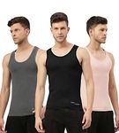 FREECULTR Men's Twin Skin Bamboo Cotton Vest, Anti Microbial, Anti Odor, Breath tech Super Soft & Comfort Fit Inner wear (Pack of 3)