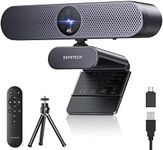 DEPSTECH DW50 Pro 4K Webcam, Ultra HD Webcam with Microphone for PC, 3 x Zoom in, 1/2.55" Sony Sensor, Dual Noise-Canceling Mics, Remote Control, Autofocus Streaming Camera for Laptop Mac, Teams, Zoom