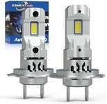 KIMLATAR H7/H7LL LED Bulb Super Bright with Fan Cooling 800% 60000LM Brighness 1:1 Halogen Mini Size No Adapter Required H7/H18 for Fog Lights Pack of 2