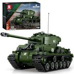 MISINI 20140 M4A3E8 Tank,WW2 Sherman Medium Military Tank Building Set for Adults,Collectible Army Model to Build and Display,Authorized by The World of Tanks (836 PCS)