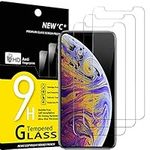 NEW'C [3 Pack] Designed for iPhone 11 Pro Max and iPhone XS Max (6.5") Screen Protector Tempered Glass,Case Friendly Scratch-proof, Bubble Free, Ultra Resistant Transparent