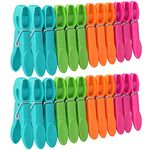 Clothes Pegs, 24 Packs Clothes Pegs for Washing Line Washing Pegs with Durable Spring, 4 Colors Washing Line Pegs lastic Clothes Pegs for Washing Line Outside Non Slip