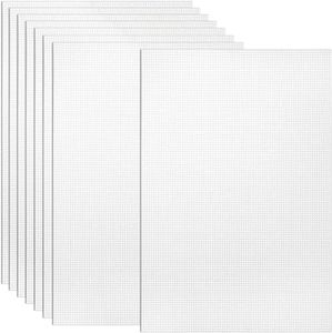 Tosnail 8 Pack 18" x 12" Sheets 7 Count Clear Plastic Mesh Canvas Sheets for Embroidery Crafting