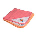 CATCUB Ultra Soft Cotton Jacquard Baby Hooded Towel Combo - Pack of 2 (Orange, Coral Pink)