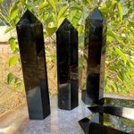 Zenkeeper 1PC Large Black Obsidian Crystal Points, Obsidian Crystal Tower Wand for Office, Home, Meditation, Chakra