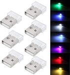 NON-SQUARE Mini USB Car Light, 7 Pack Universal Portable USB Atmosphere Light DC 5V Smart USB LED Car Interior Lighting kit for Laptop Keyboard Night Home Office Decoration. (7 Colors)