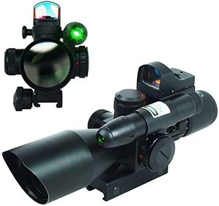 Lunettes de visée Fusil tactique 2.5-10X40 Chasse Portée w / Laser Vert & Mini Reflex 3 MOA Red Dot Sight Airsoft