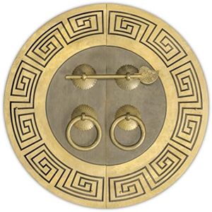 "Tibetan" Brass Cabinet Face Plate Backplate Set – 9.5", by Hardware Philosophy