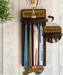 TIED RIBBONS Wood Medal And Trophy Hanger Shelf For Home Wall Decoration(Brown), 30 Centimeters