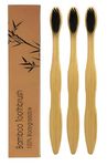 INSIME Bamboo toothbrush set for teeth | Organic Natural wooden toothbrush for adults | Charcoal Bamboo brush wood toothbrush for men & women | Eco friendly Non plastic Wooden tooth brush for Adults