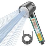 MEKO Hard Water Filter Shower Head with 3 Modes, 15 Layers Filtration Water Saving High Pressure Shower Heads and 1.5m Hose, Massage Shower Filter for Residual Chlorine Remove