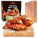 Steven Raichlen Himalayan Salt Block for Grilling (8"x8"x1.5") Barbecue Grill Slab Naturally Adds Salty Flavor to Cooking & BBQ - Maintains Even Temperature Hot or Cold -Great Holiday & Christmas Gift