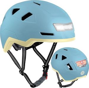 XNITO Bike Helmet with LED Lights - Urban Bicycle Helmet for Adults, Men & Women - CPSC & NTA-8776 Dual Certified - Class 3 E-Bikes, Scooters, Onewheel, Commuter, Mountain Bikes, MTB (Sky, Large)