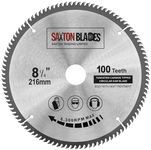 Saxton TCT Circular Fine Cutting Wood Saw Blade 216mm x 30mm Bore x 100T Compatible with Bosch Makita Dewalt