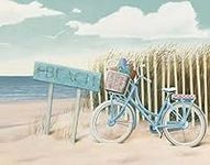 Feeling at home ART-CANVAS-stretched-on-WOODEN -BARS Beach Cruiser II Crop Wiens James - Coastal horizontal image beachfloralcruiser beach cruiser bicycle bike bike Fine art pr 23_X_29_in