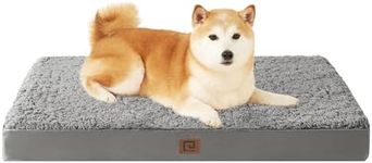 EHEYCIGA Orthopedic Dog Beds for Large Dogs with Removable Washable Cover, Light Grey, 36x27