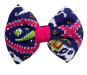 For The Fur Kids Traditional Patola Dog Bow Tie for Diwali and Weddings (Blue)