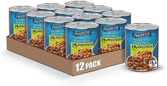 Progresso Italian-Style Bean & Pasta Protein Soup, Vegetarian, 18.5 oz. (Pack of 12)