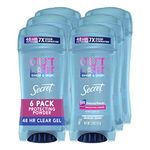 Secret Antiperspirant Deodorant for Women, Protective Powder Fragrance, Clear Gel, Outlast Xtend, 75ml (Pack of 6) (Packaging May Vary)