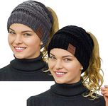 Rosoz Ponytail Beanie for Women,Win