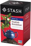 Stash Tea English Breakfast Black Tea, 20 Count Tea Bags in Foil (Pack of 6) Individual Black Tea Bags for Use in Teapots Mugs or Cups, Brew Hot Tea or Iced Tea