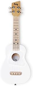 Loog Wood Soprano Ukulele for Kids & Beginners, App & Lessons, All Ages (White)