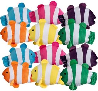 Fun Express Plush Clown Loach Fish Stuffed Animals 12 Pack - Small Plushies Party Favors for Kids | Classroom Prizes & Goodie Bag Stuffers | Under The Sea Party Decorations for Pool & Luau Events