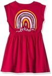 T2F Girl's Cotton A-Line Knee-Length Casual Dress (GLS-DRZ-07_Fusia_7-8 Years)