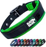 Black Rhino - The Comfort Collar Ultra Soft Neoprene Padded Dog Collar for All Breeds, Dog Collars for Large Dogs - Heavy Duty Adjustable Reflective Weatherproof (Small, Blue/Grey)